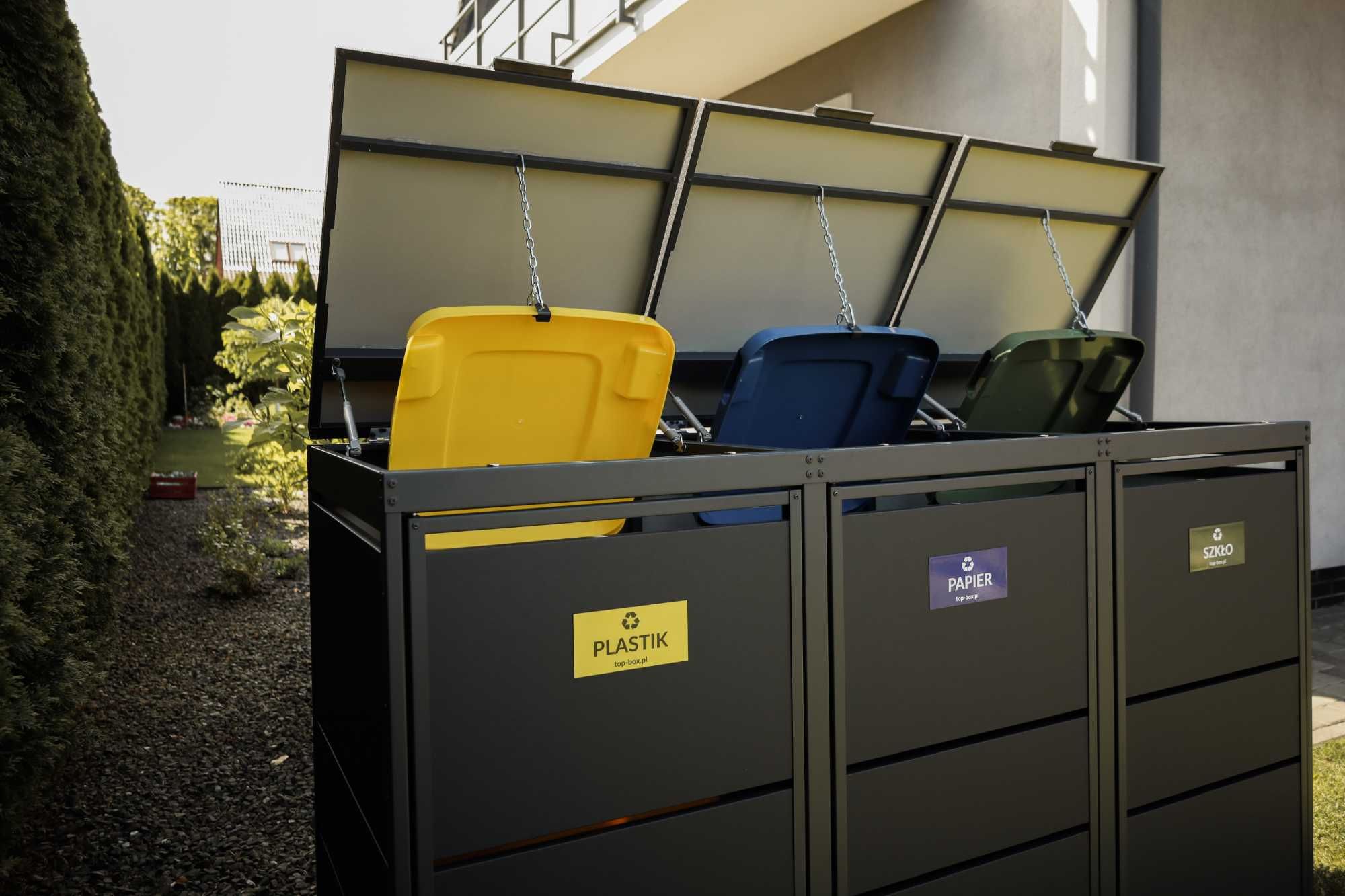 Zabudowy koszy Top Box Obudowy koszy Osłona kosza 3x240L Premium