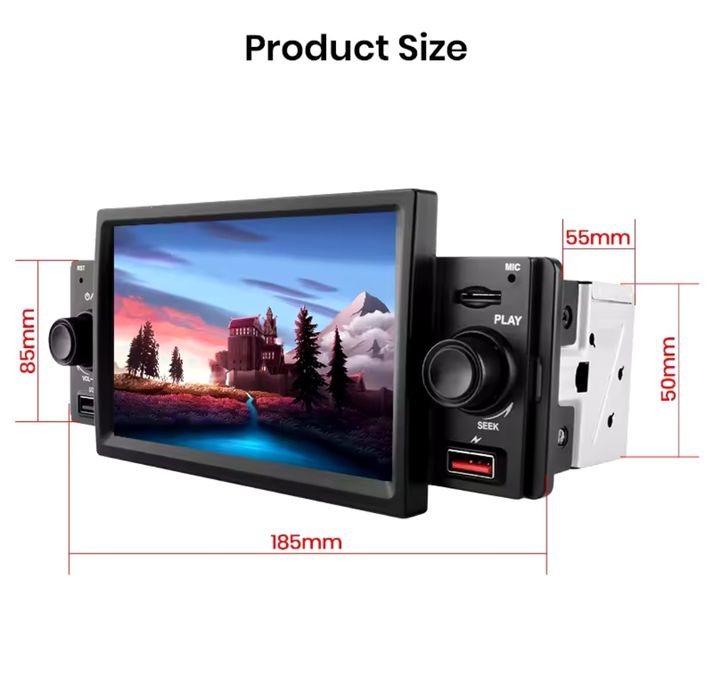 Rádio 1din 5 polegadas CARPLAY Android auto VW Peugeot Honda Kia NOVO