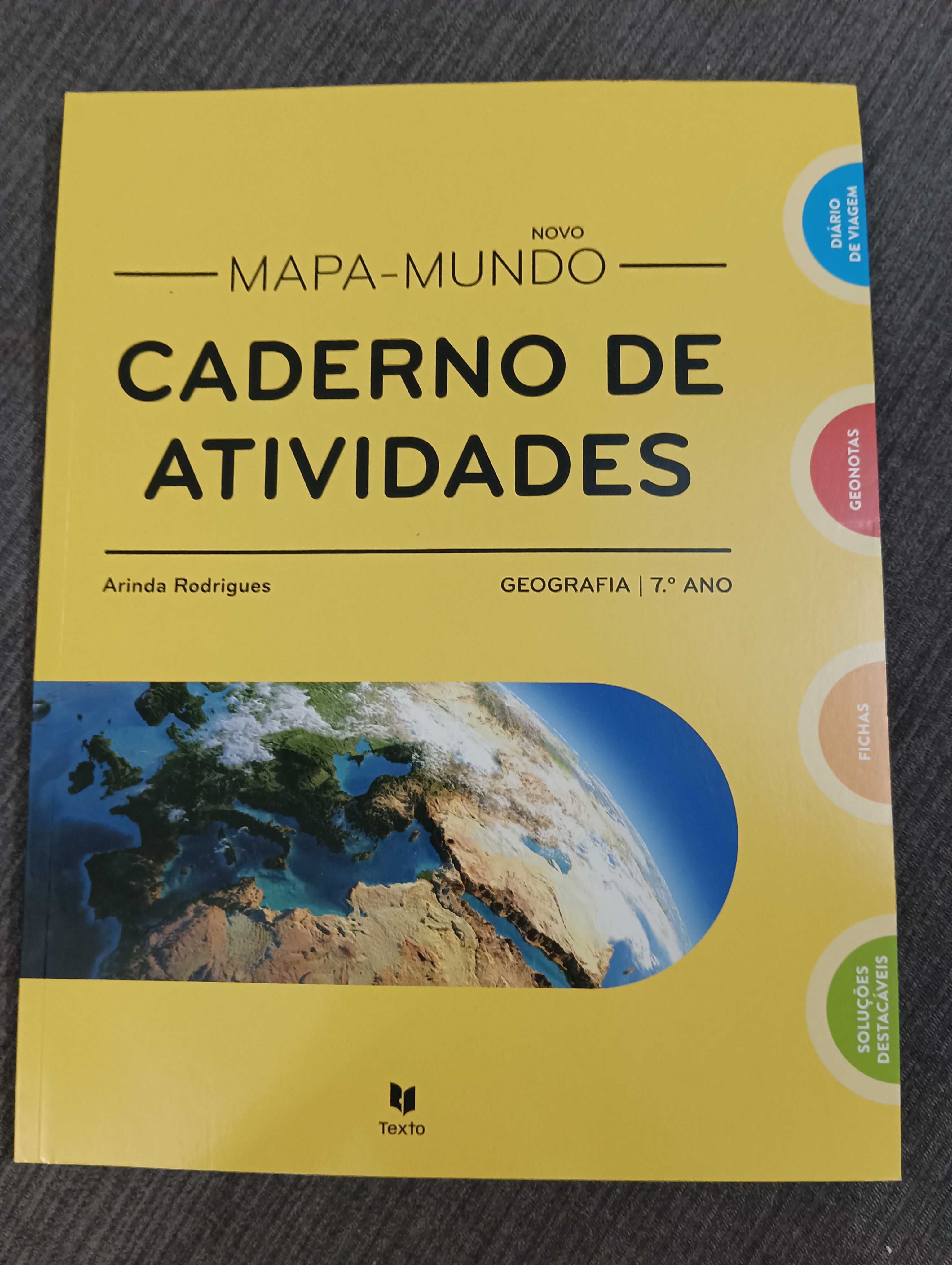 Cadernos atividades Novos 7 ano . Mat, Port, CN , Geog, Hist .