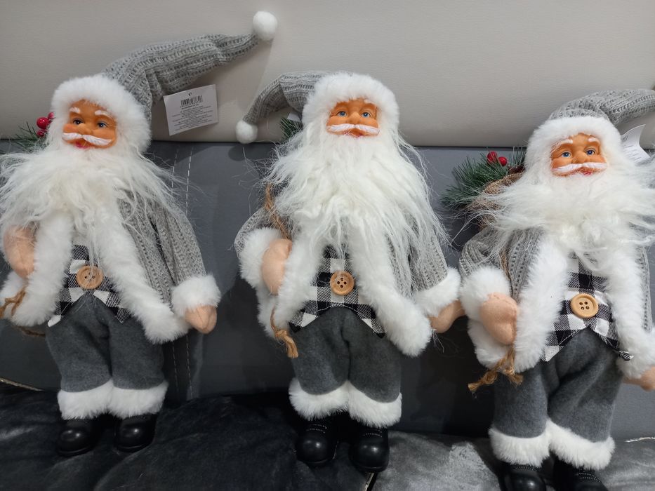 3  Mikołaje szare aż 40 cm !!