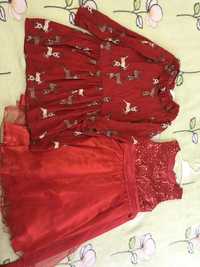 Красное платье на девочку на 3-4 года; на 6-7 лет; на 9-10 лет
