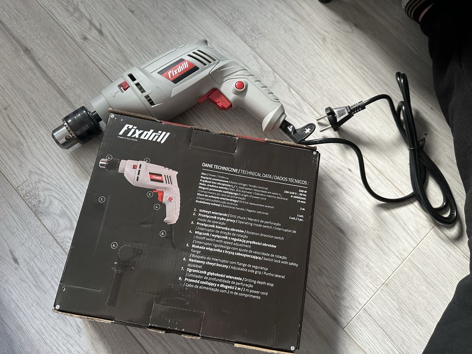 Wiertarka udarowa Fixdrill 500W idealna do domowego warsztatu