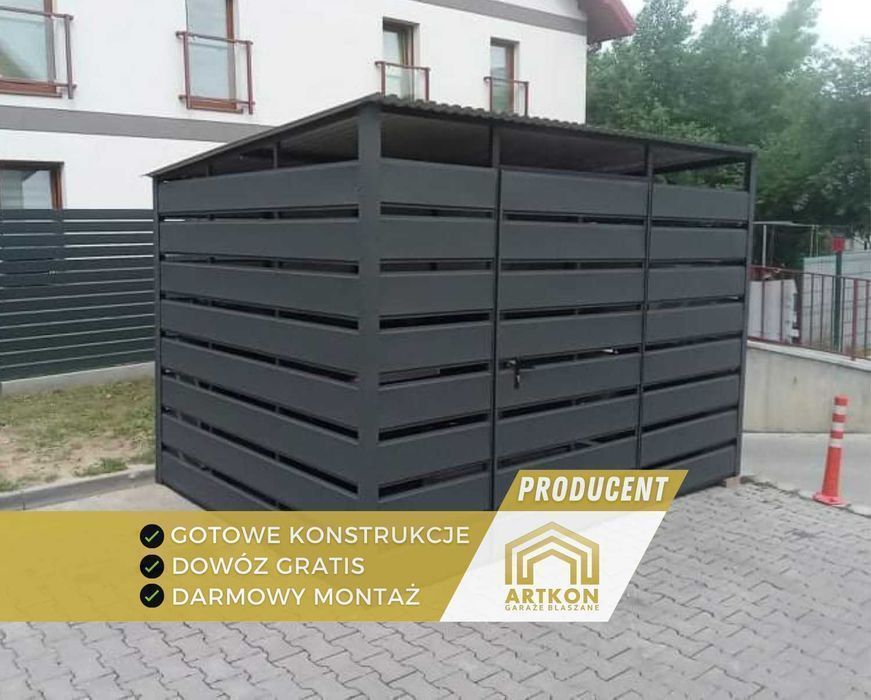 Wiaty Śmietnikowe na wymiar, Zabudowa koszy, Altana Schowek PRODUCENT