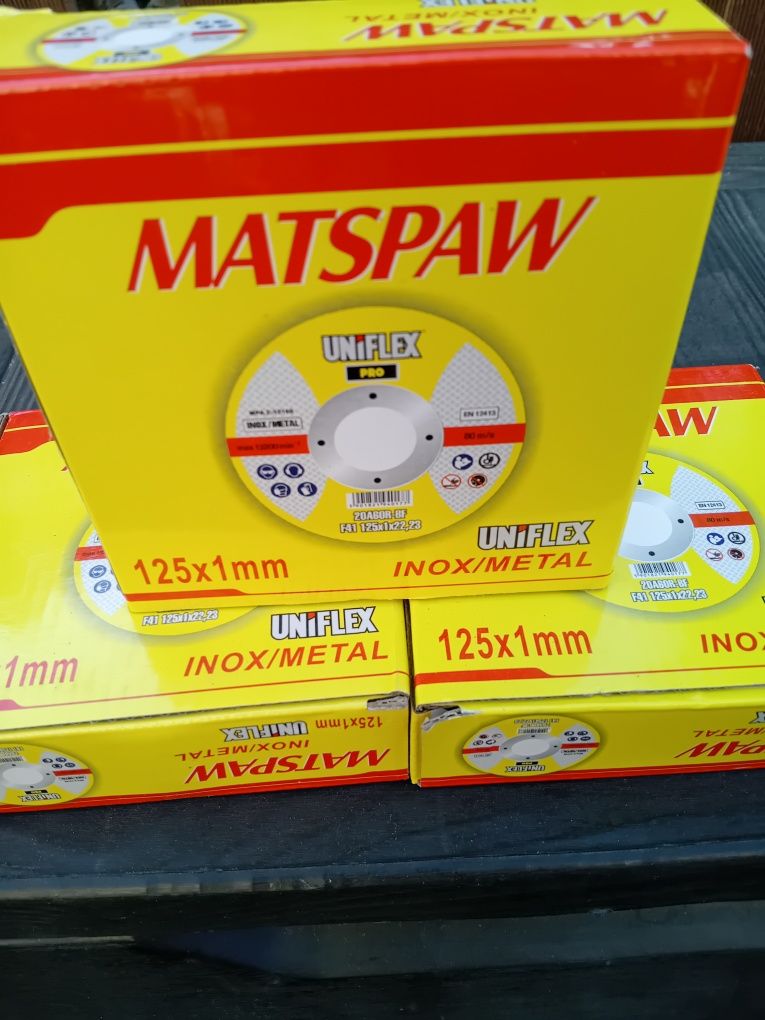 Tarcze do cięcia Uniflex Matspaw F41 125x1x22,23 inox/metal