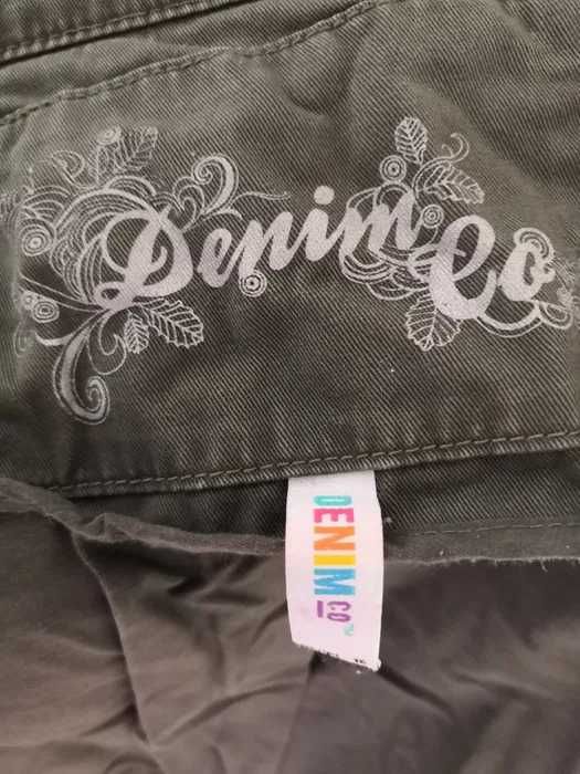 Kurtka jeansowa dżinsowa khaki zielona ćwieki dżety pagony denim co