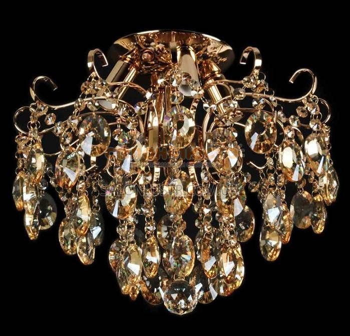 Люстра пристельова кришталева золота 4/6 ламп