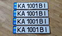 Табличка с номером КА 1001 ВI
