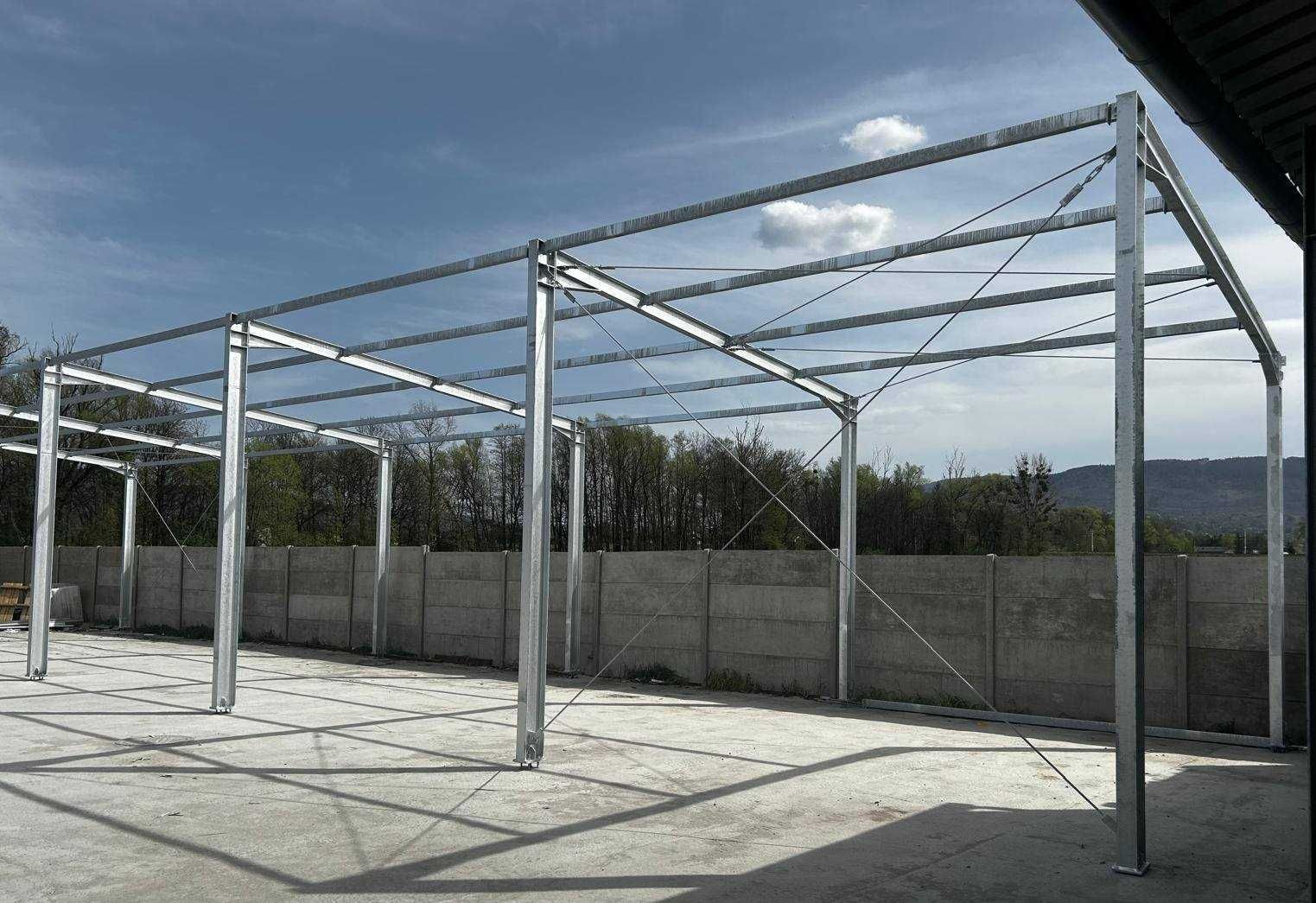 Konstrukcja stalowa 25m x 6m 150m2 Wiata rolnicza bez pozwolenia Nowa
