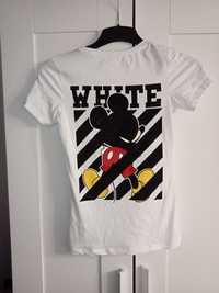 Off White biały t-shirt myszka Miki S koszulka