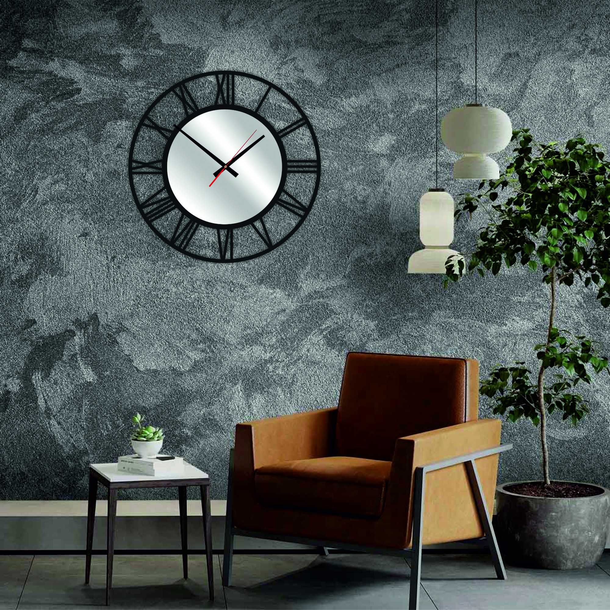 Zegar ścienny DYLAN 40 cm Lustro LOFT Nowoczesny Rzymski do Salonu