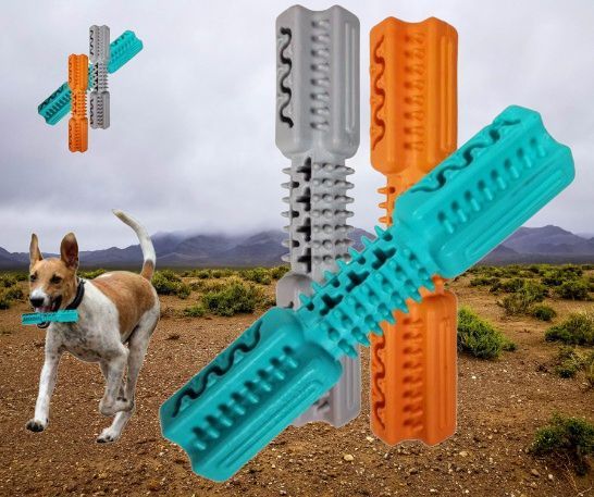 Kość dla psa z wypustkami gumowa zabawka gryzak aport mix 14 cm