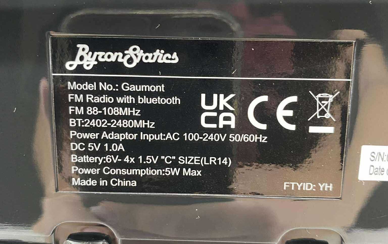 Radio BYRON Statics Retro BLUETOOTH