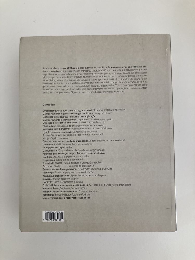 Livro Manual de Comportamento Organizacional e Gestão 6.a edição