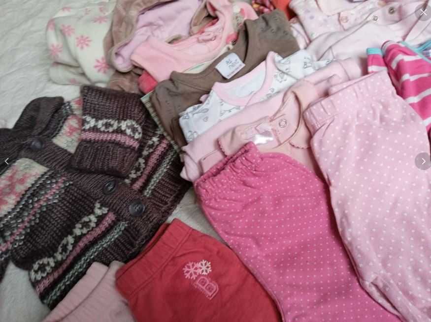 Mega paka paczka zestaw ubranek dla dziewczynki box 3-6mc 68cm 33szt