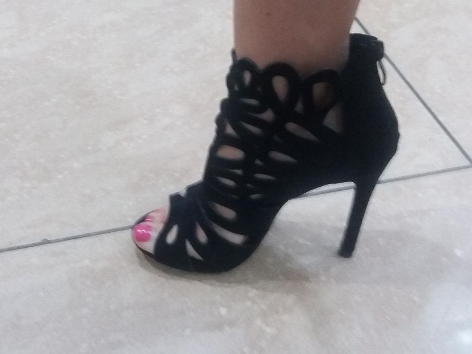 Buty ażurowe botki 37 czarne