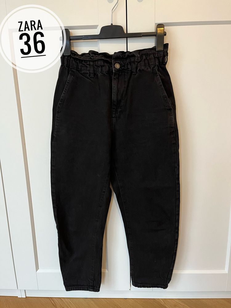 Zara czarne spodnie jeans S 36