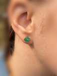 Сережки квіточки з смарагдами 1.30ct золото 585 изумруд