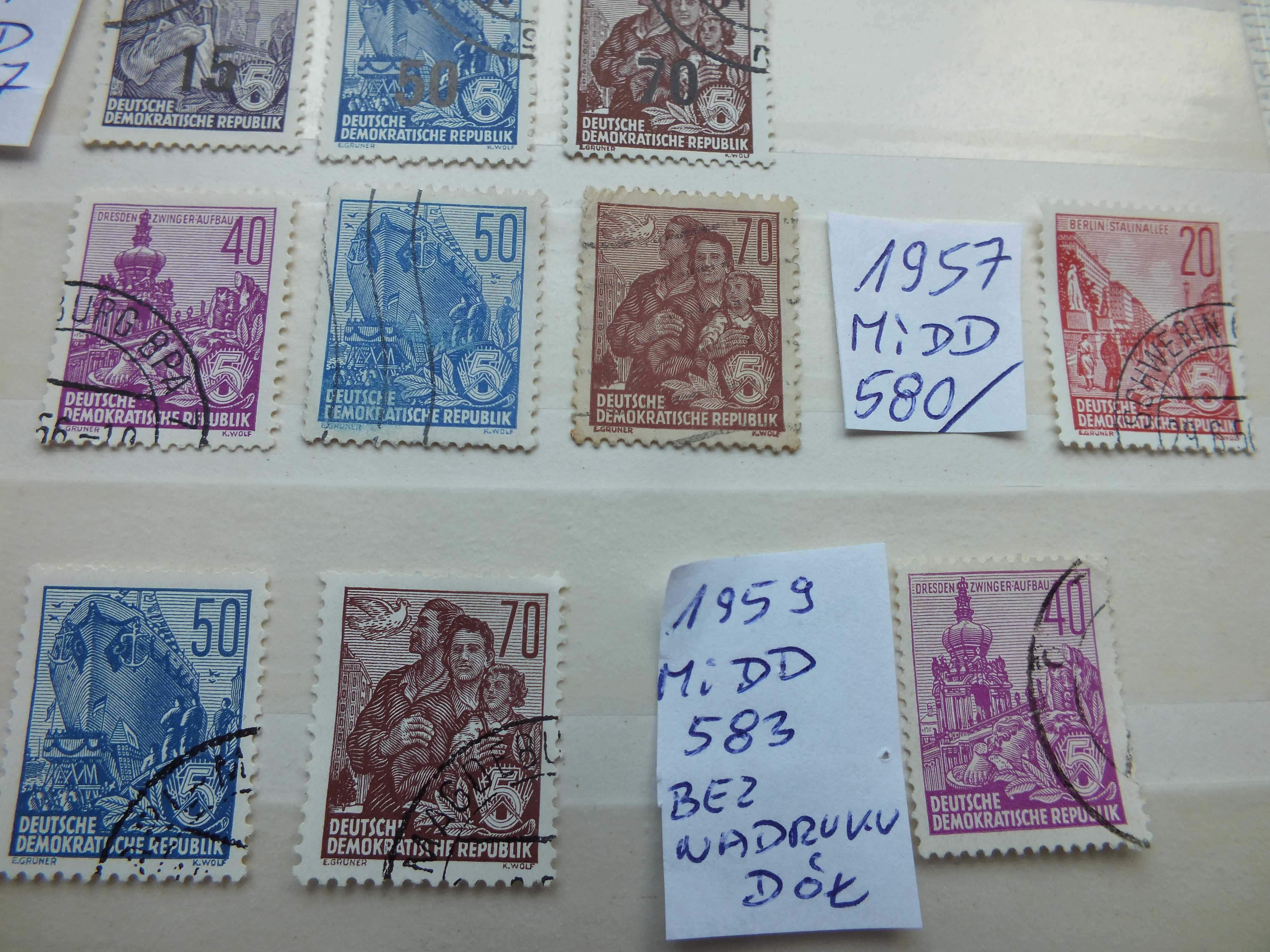18szt. znaczki z serii Mi405 linie Niemcy 1953 /1959 DDR kasowane NRD