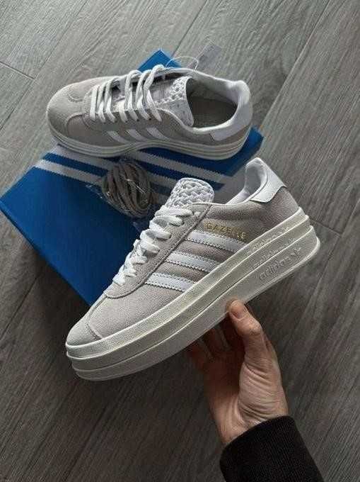 Женские кроссовки Adidas Gazelle Bold Grey White 36-41 адидас Sale