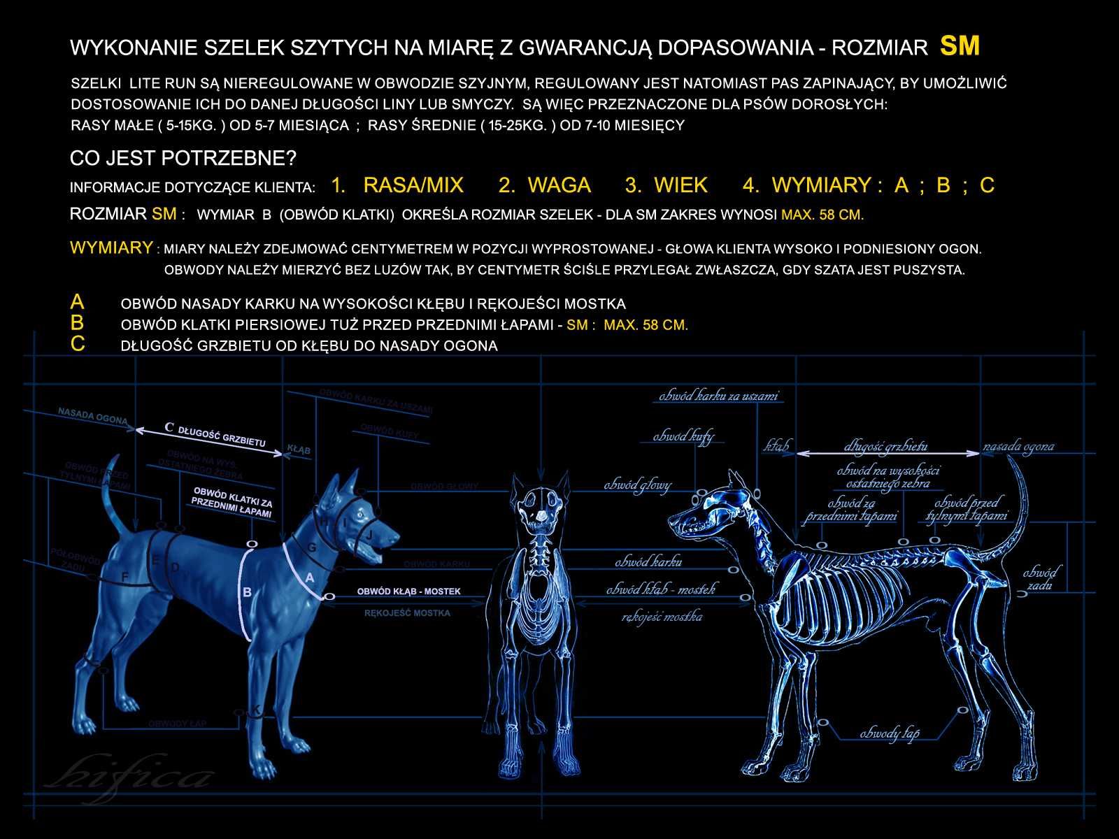 HIFICA LITE RUN PP/RHI-LG Szelki Guard Szyte na Miarę dla Psa