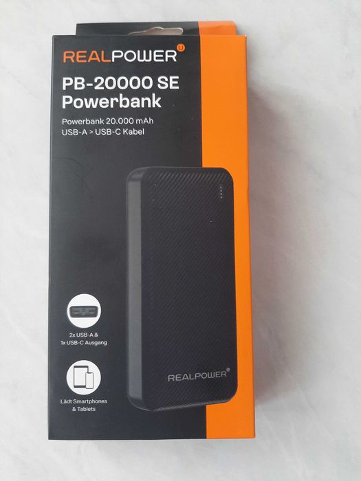 Повербанк PowerBank RealPower PB-20000 SE ємністю 20 000 мАг