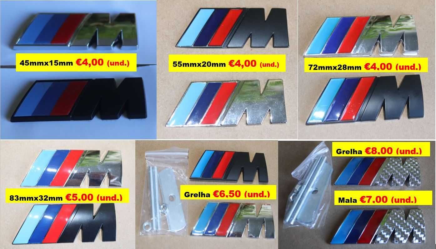 Encaixes Listas ///M grelhas BMW vários modelos