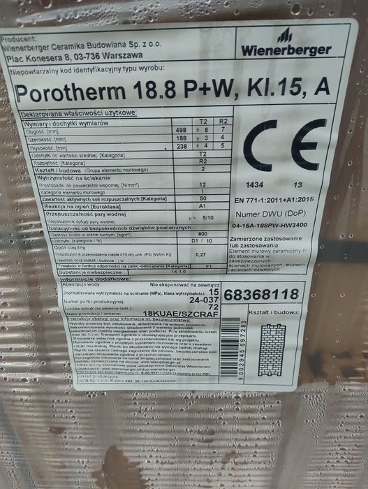 Pustaki porothherm 18.8 P+W Wienerberger