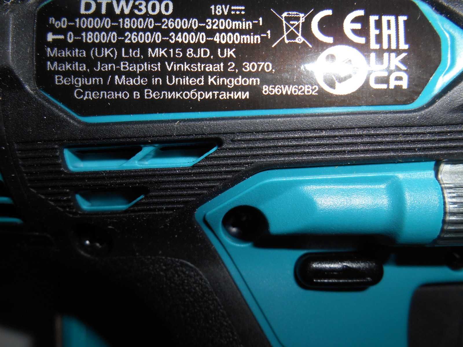 NOWY i MOCNY klucz MAKITA DTW 300 BL 18V - made in U.K. z akumulator