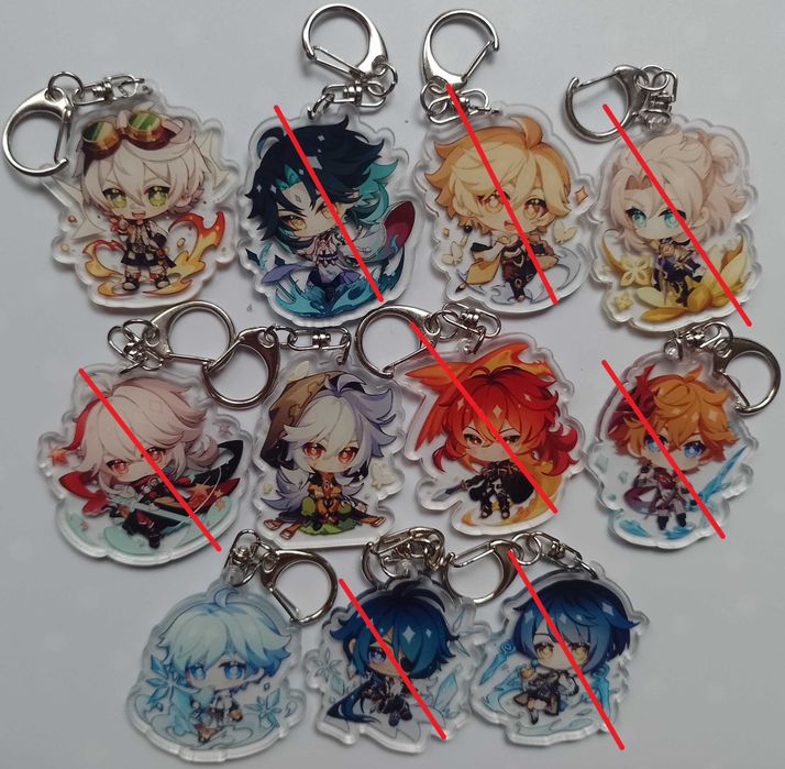 Genshin Impact Anime Brelok Keychain Fecet Mężczyźni Gra