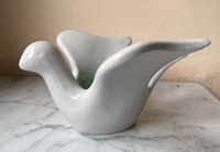 Biały ptak - świecznik ceramiczny w formie figurki