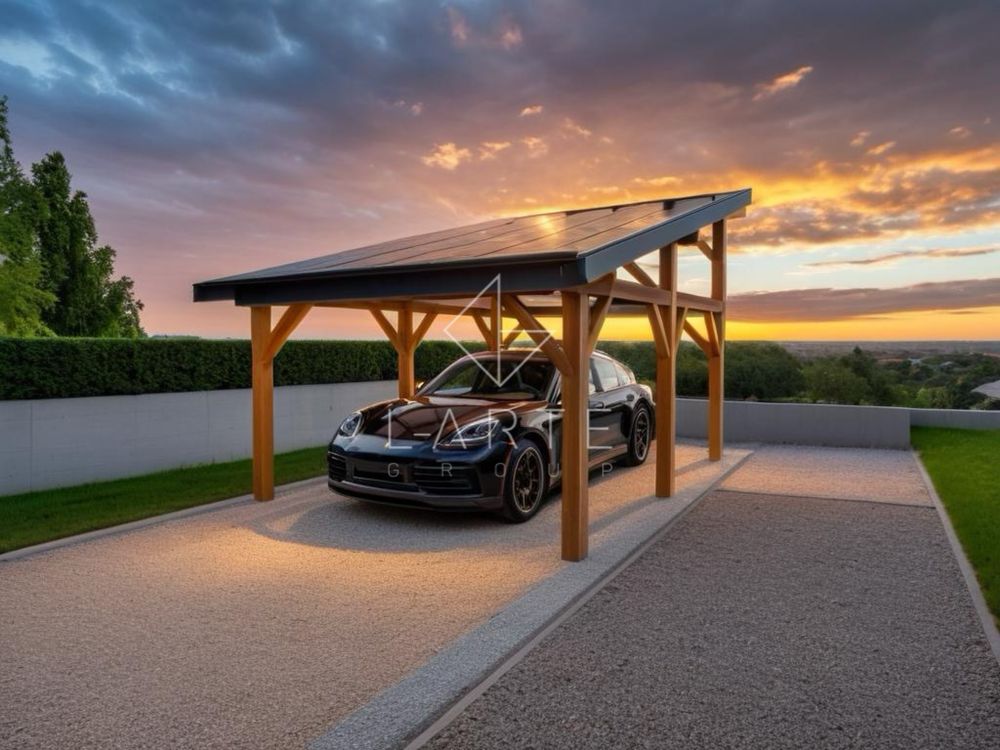 MONTE I Wiata garażowa carport jednostanowiskowa fotowoltaika