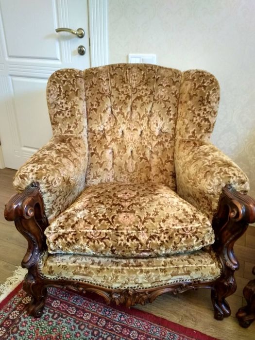 Диван 2 кресла ковровый гобелен барокко Италия