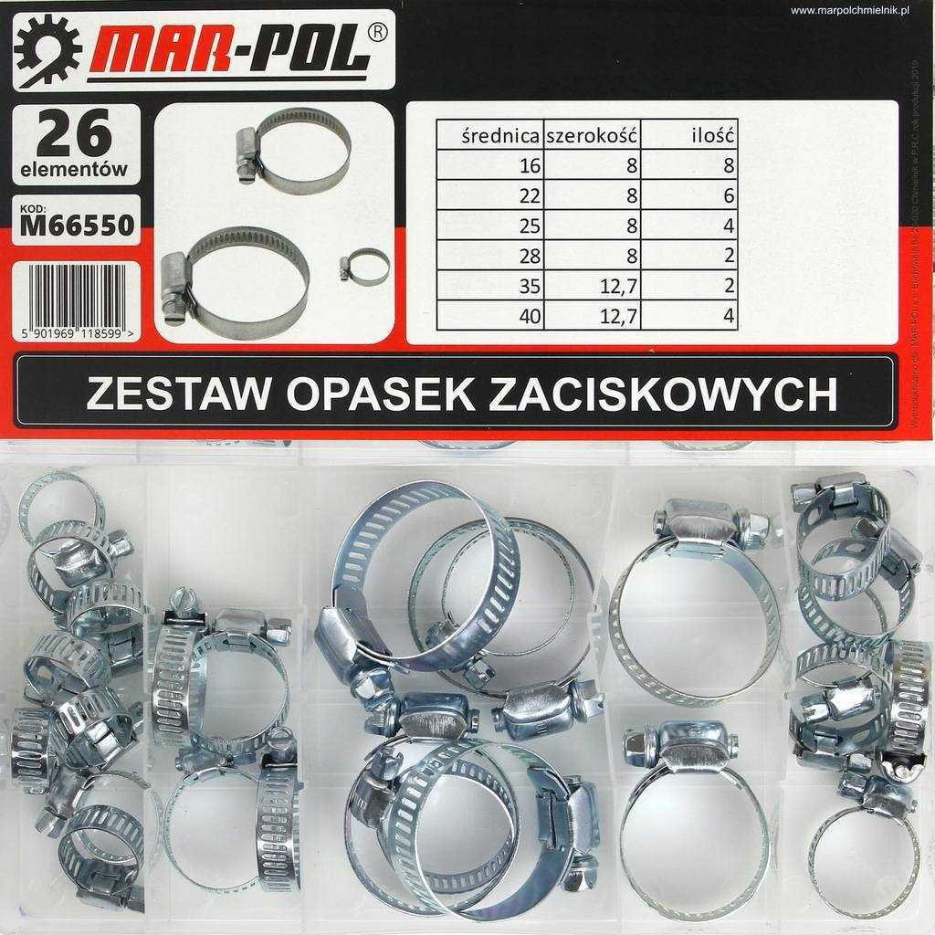Zestaw Opasek Zaciskowych Mar-Pol 26 szt. do Napraw i Montażu
