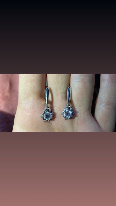 Срібні сережки 925 проби з фіанітами