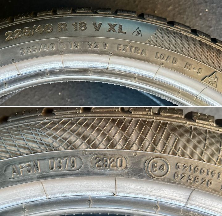 CONTINENTAL 225 40 r18 ContiWinterContact 90% протектору ЗИМА комплект