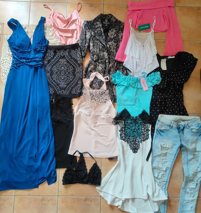 31 szt. Paczka ubrań damskich XS S 34 36 markowe Mohito Reserved H&M