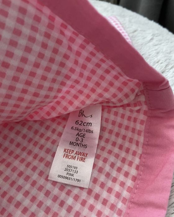 Bhs 0-3 miesiące 50-56 cm 56/62 cm różowa kurtka płaszcz trencz