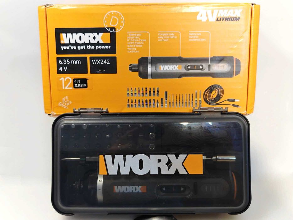 Аккумуляторная электрическая отвертка Worx WX242 полный набор бит