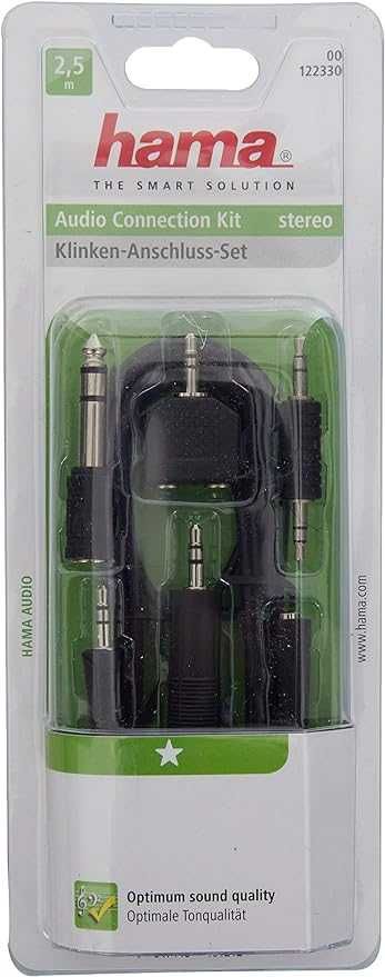 Kabel Hama Audio minijack 3,5 mm - minijack 3,5 mm 2,5 m + adaptery