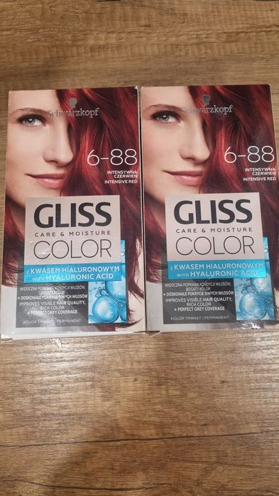 Gliss color intensywna czerwień farba do włosów 2 szt nowe