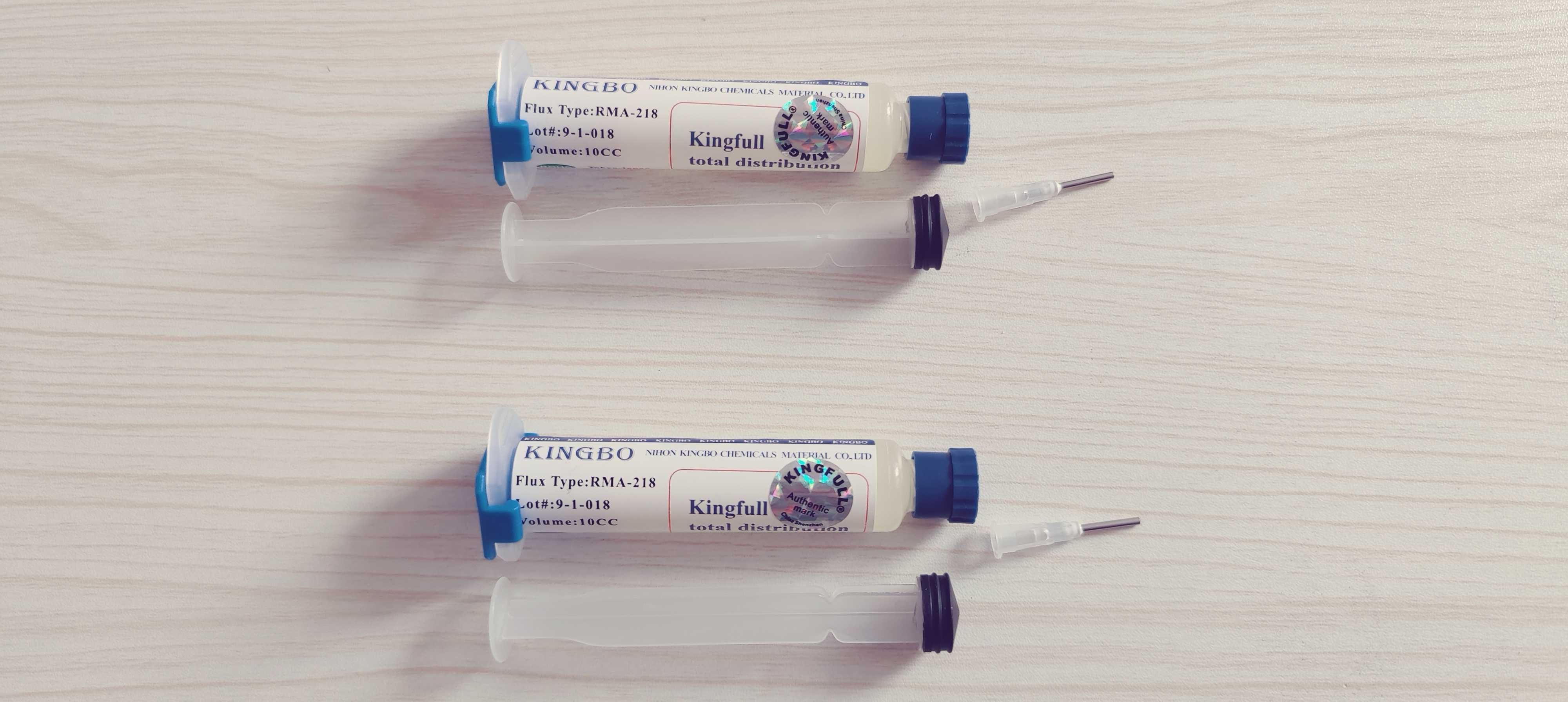 Flux (topnik) Kingbo RMA-218, 10 ml. z tłoczkiem i igłą.