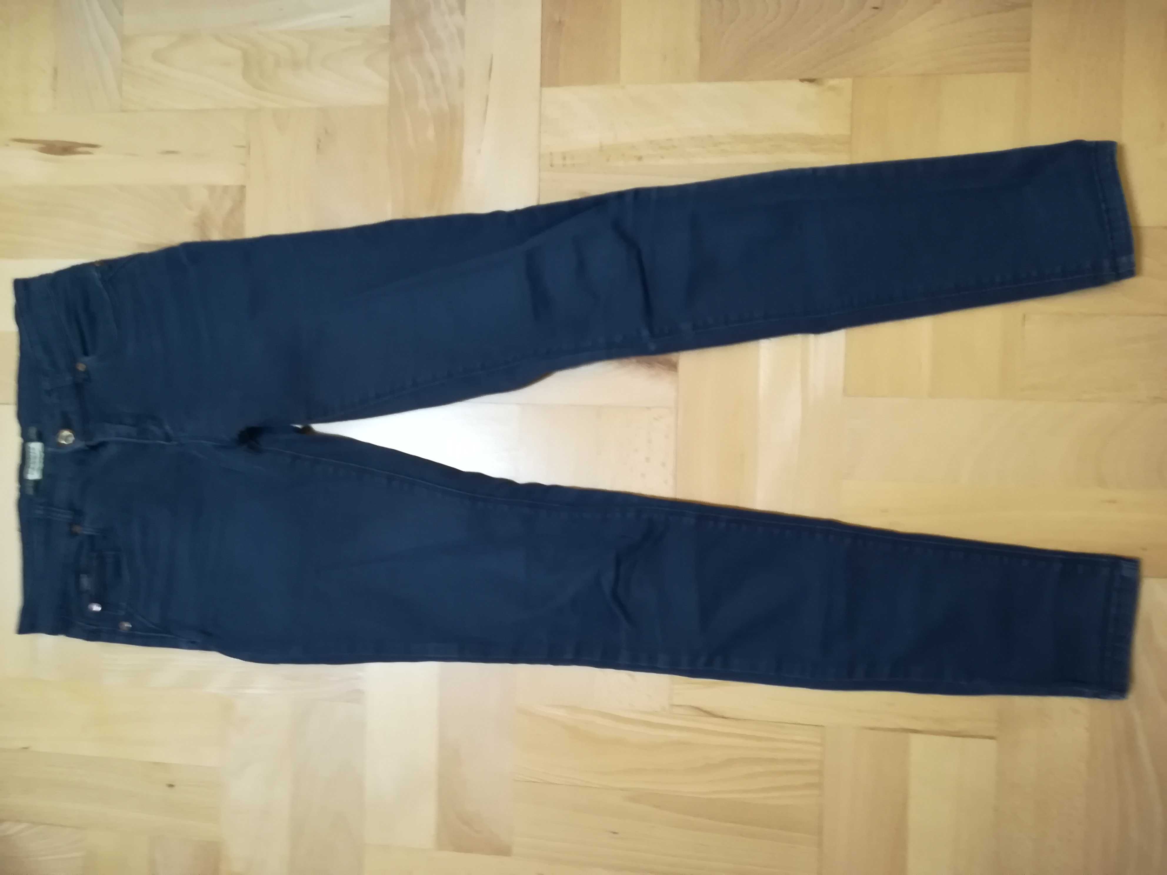 Spodnie materialowe rozmiar 32 granatowe pull & bear