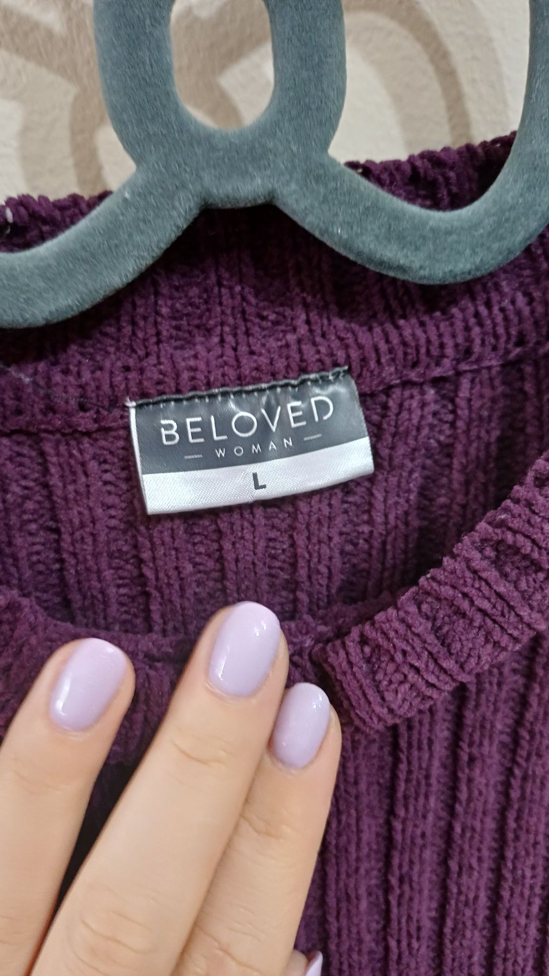 Sweter damski L/XL śliwka