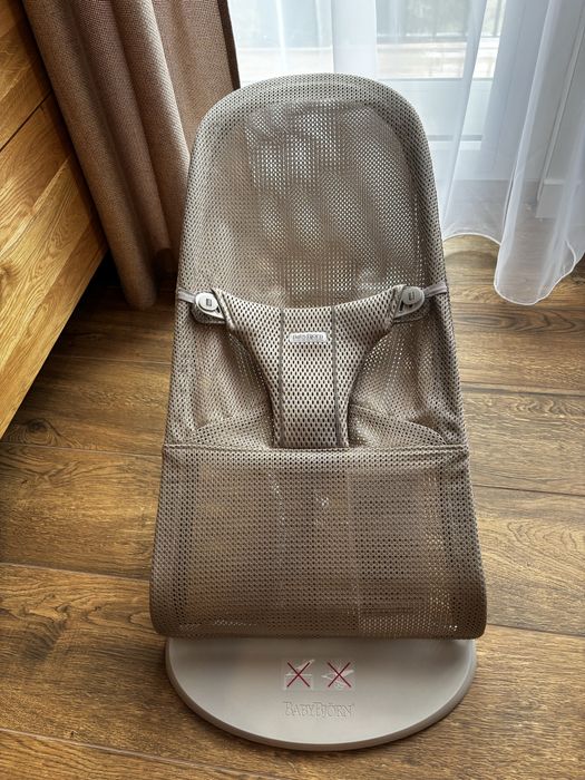Babybjorn bouncer bliss grey beige mesh