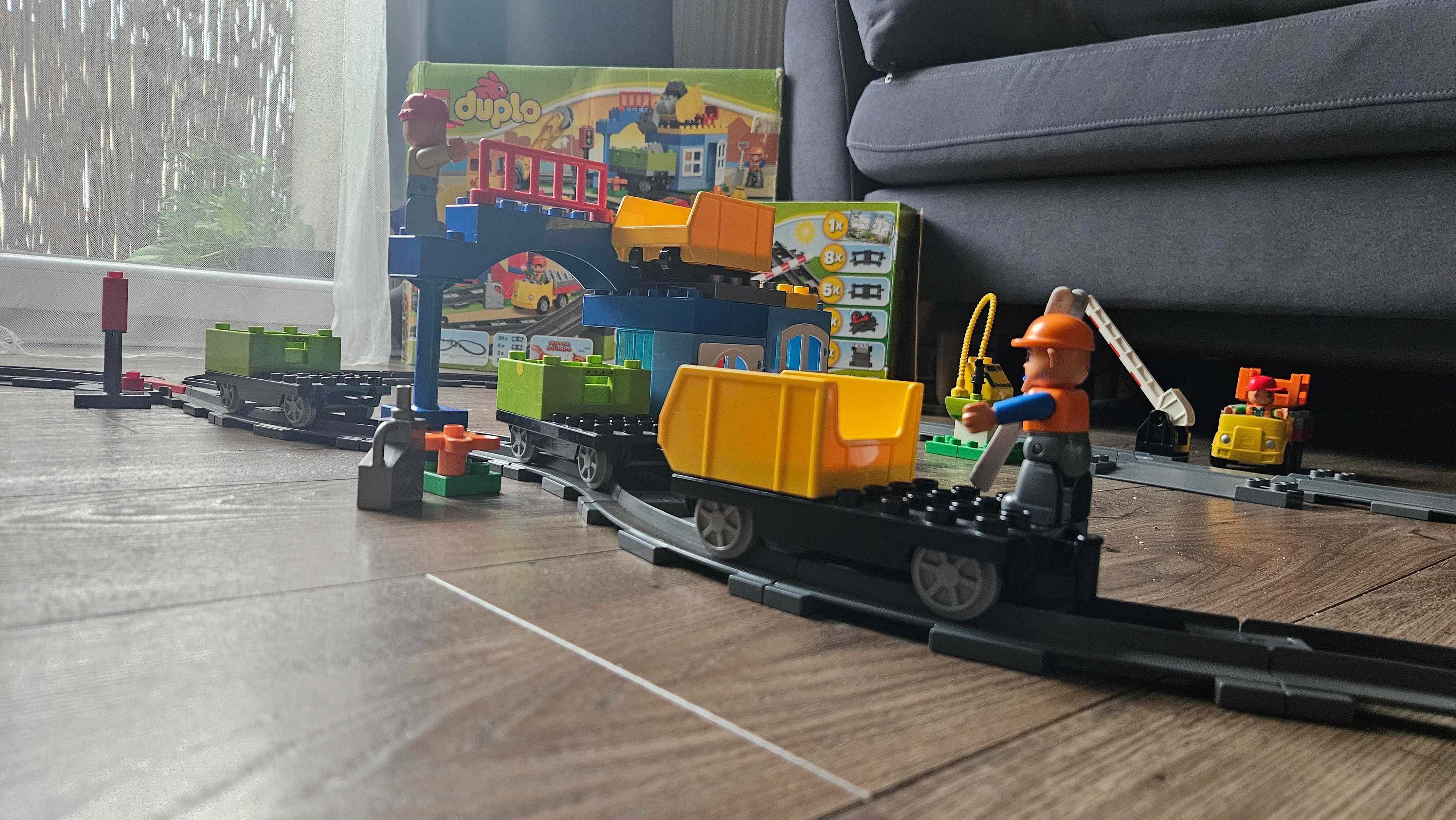 LEGO Duplo Pociąg Deluxe 10508 + 10506 + wagony, tory, przejazdy