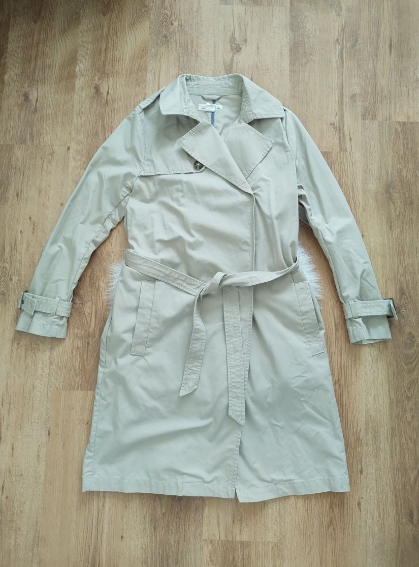 H&M rozmiar 40/42 Trencz damski beżowy