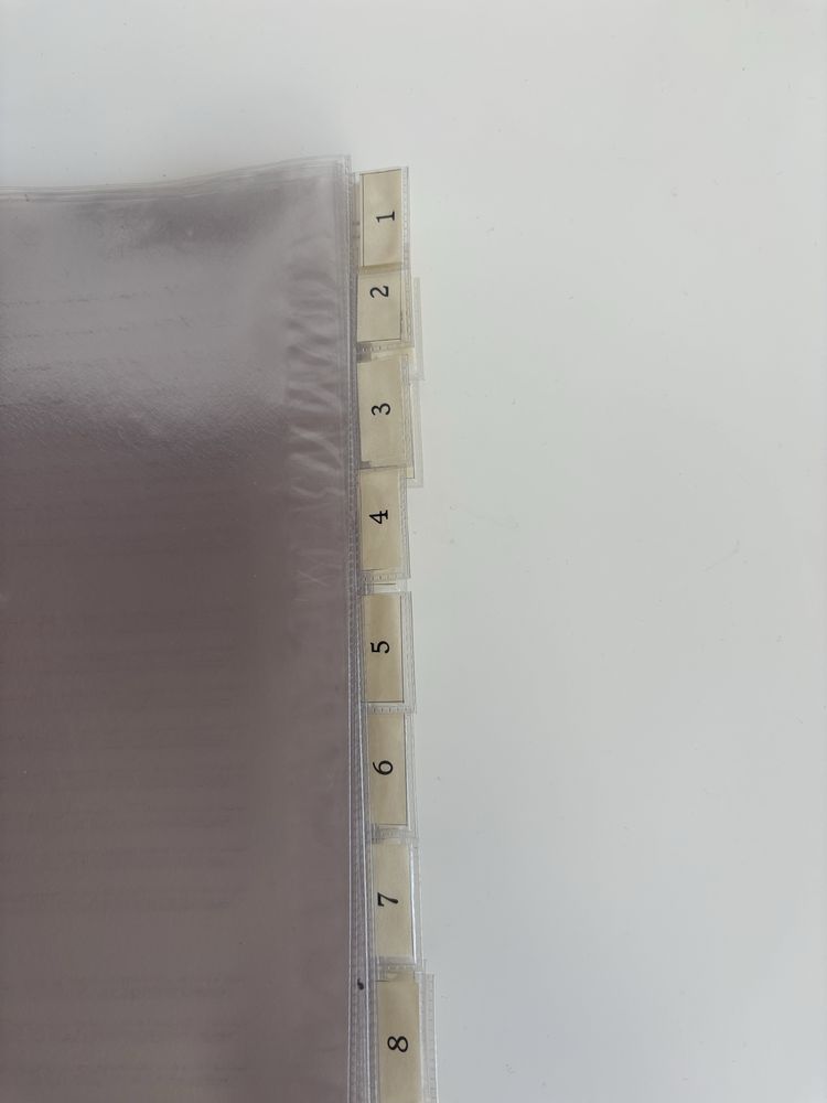 plastikowe przekładki A4 koszulki na dokumenty własne indexynumery