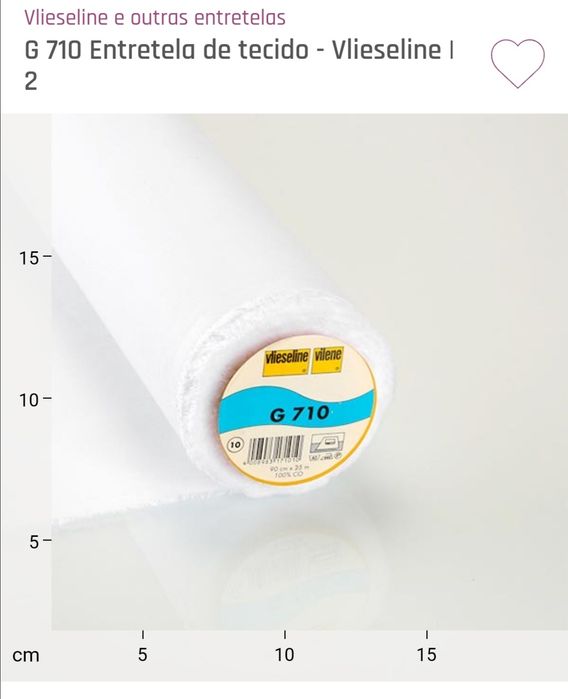 Entretela de tecido - Vlieseline G710