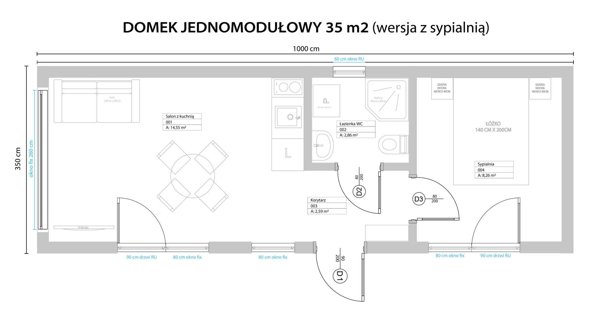 Dom modułowy 35 m² | Nowy pod klucz | 99 000 zł