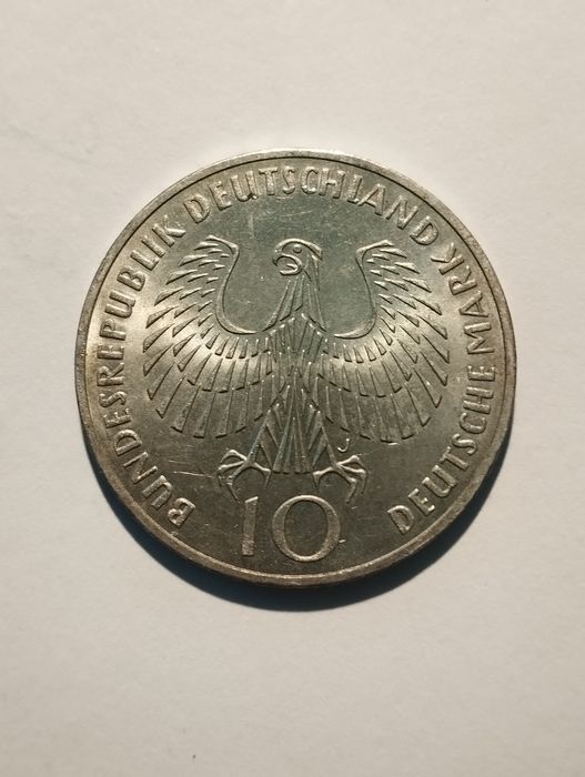 Moeda de Prata 10  Marcos 1972 Alemanha, não circulada